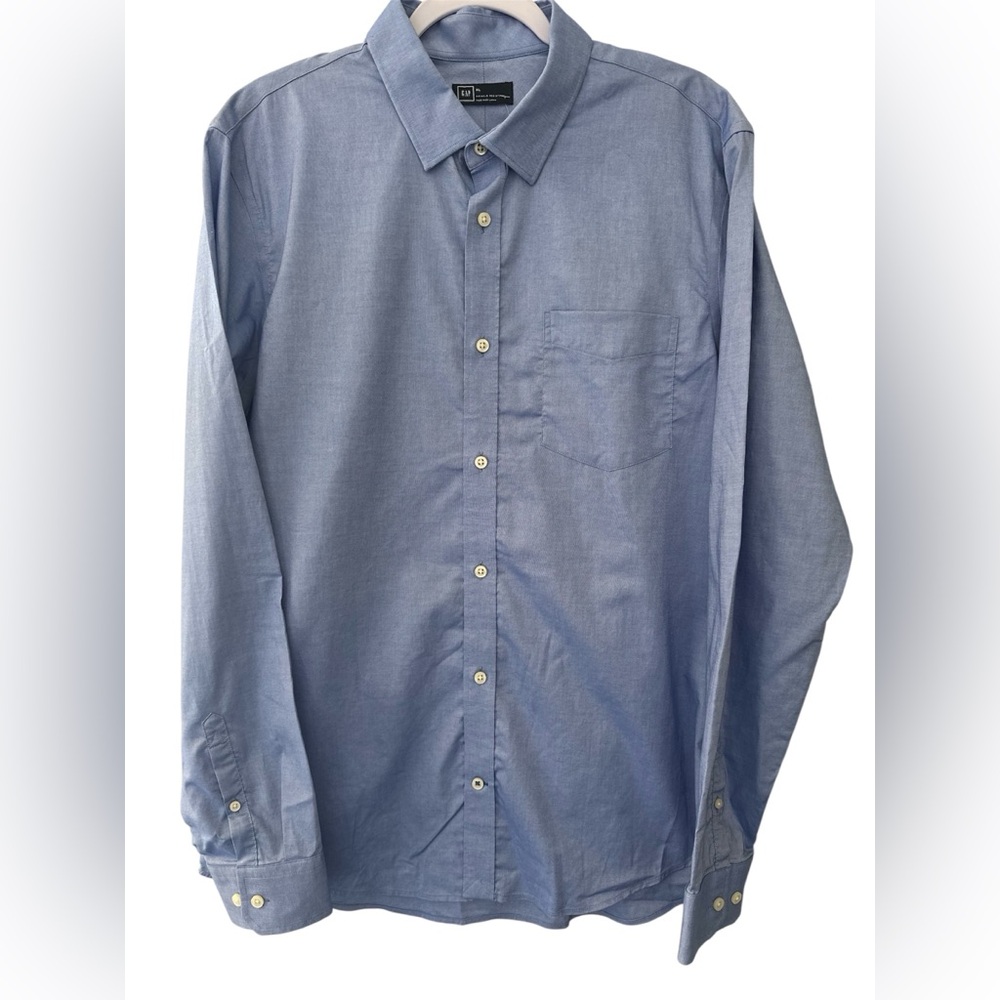Gap | Men’s Blue Dress Shirt, Wrinkle Resistant | Size XL